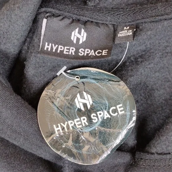 NWT Hyper Space NASA Casual Pullover Cotton Streetwear Black Graphic Hoodie - Picture 6 of 16